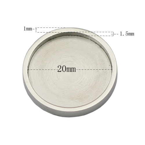 Stainless Steel Tray Blank Bezel Settings , Round Cabochons Base