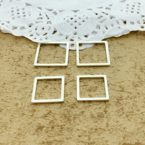 Square Charms Hollow Diy Crafts Silver Wholesale Jewelry Accessories