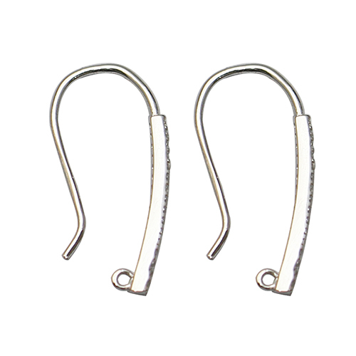 925 Sterling Silver CZ French Earring Hook Ear Wire Earring Connector