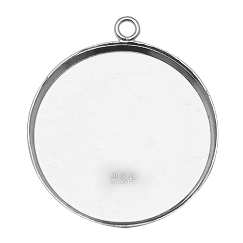 Sterling silver vs silver pendant blank with bezel cup  fit 20mm round