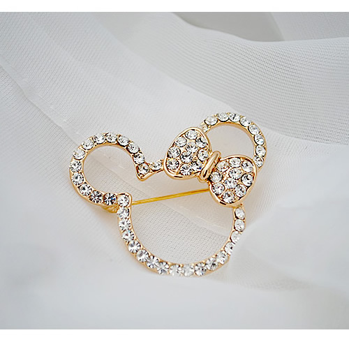 Alloy mickey brooch pin wedding bridal bridesmaid dress corsage boutonniere DIY jewelry crafts