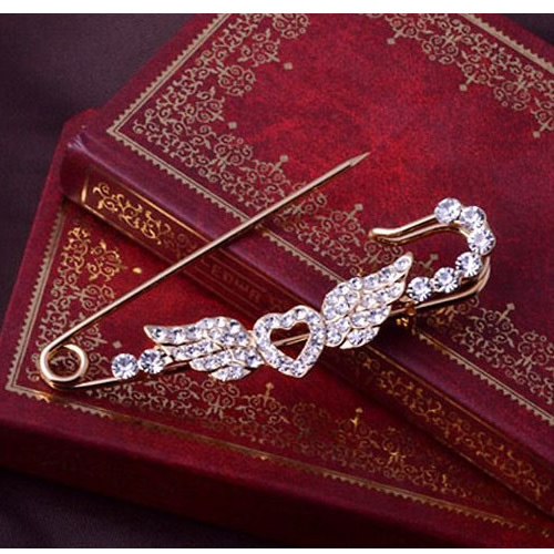 Alloy angel wings brooch jewelry wholesale nickel free lead safe