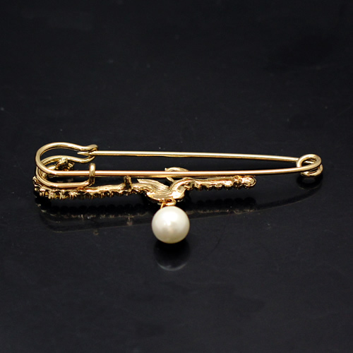 Alloy brooch swan pearl jewelry findings nickel free lead safe