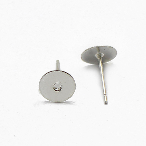 Earring Mountings,flat pad, without earnut, more plated colors for choice,round
