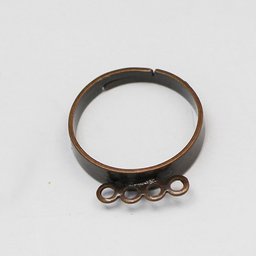 Adjustable single loop ring basese,brass,size: 8