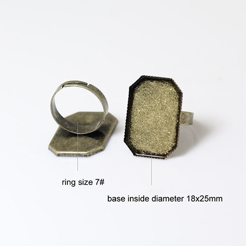 Ring settings, brass, sure-set, size:7