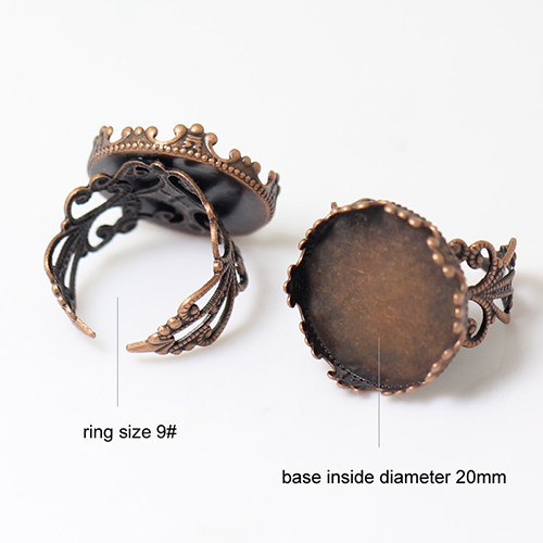 brass finger ring settings  size:9