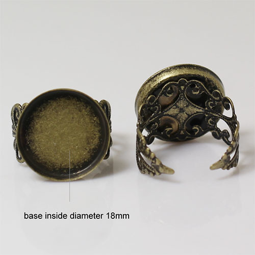 Brass Filigree Ring Base,round