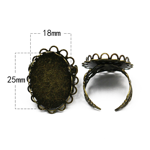 Brass Finger Ring Finging, 18x25mm,Nickel-Free,Lead-Safe,