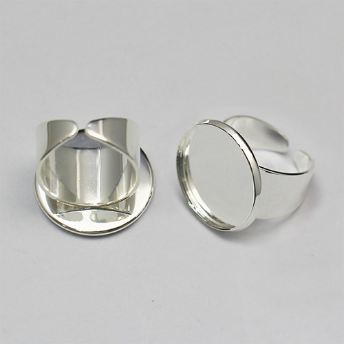 Lead-safe and nickel-free Rack plating round Brass finger ring settings,