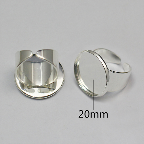 Lead-safe and nickel-free Rack plating round Brass finger ring settings,