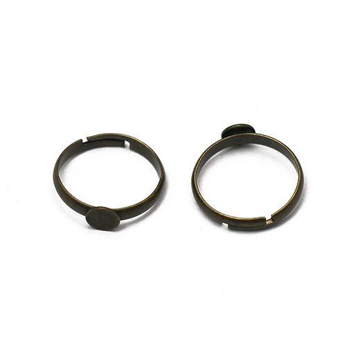 Finger ring base Adjustable with Round Blanks Flat pad Wholesale Jewelry accessories Brass DIY