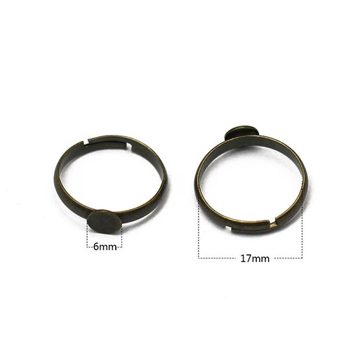 Finger ring base Adjustable with Round Blanks Flat pad Wholesale Jewelry accessories Brass DIY