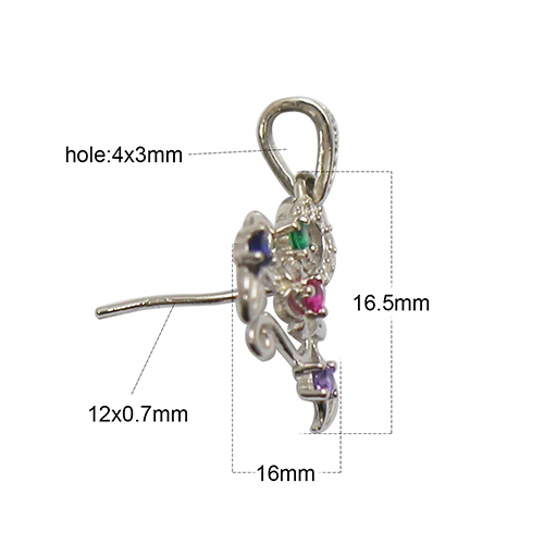 925 Sterling Silver CZ FLOWER BAIL PIN PENDANT CONNECTOR