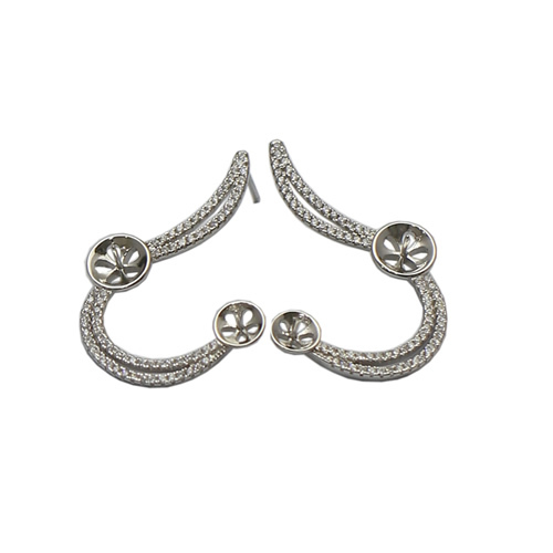 925 Sterling Silver Pearl Bezel Dangle Drop Earring