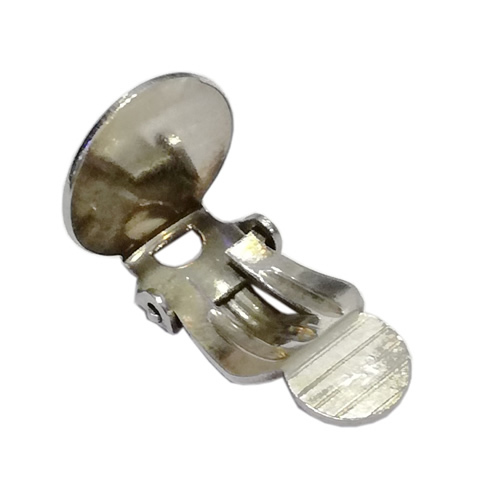 Clip on earrings 925 sterling silver  ear clip blank non pierced earring base round flat pad glue loop findings