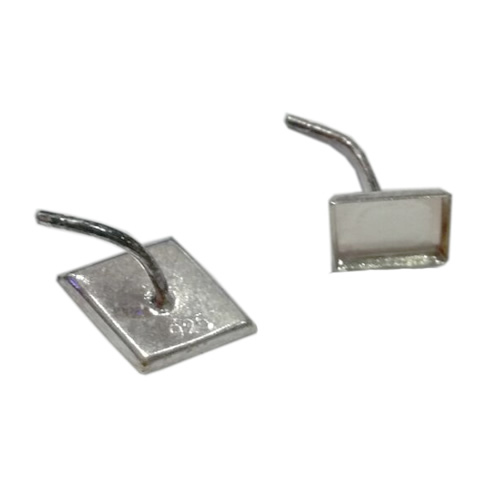 925 Sterling Silver Square Base Ear Stud
