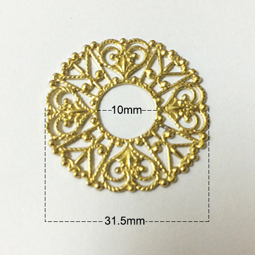 Brass filligree components jewelry making supplies wholesale