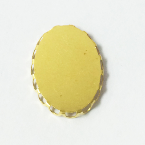 Bezel cup brass oval rack plating lead-safe nickel-free