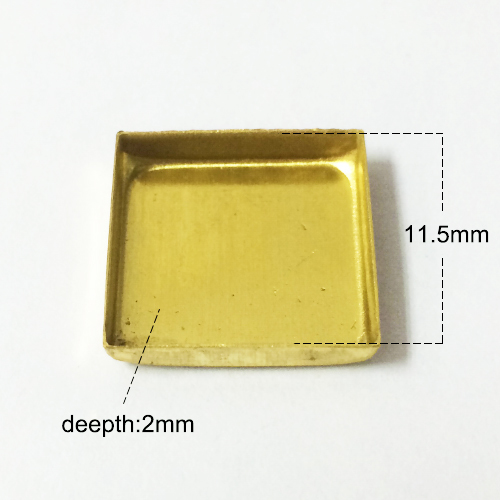 Brass bezel setting square rack plating lead-safe nickel-free