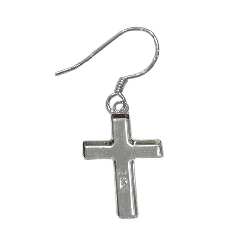 925 Sterling Silver earring wire cross pendant charm
