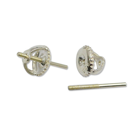 925 Solid Silver Earring Screw Post and Back