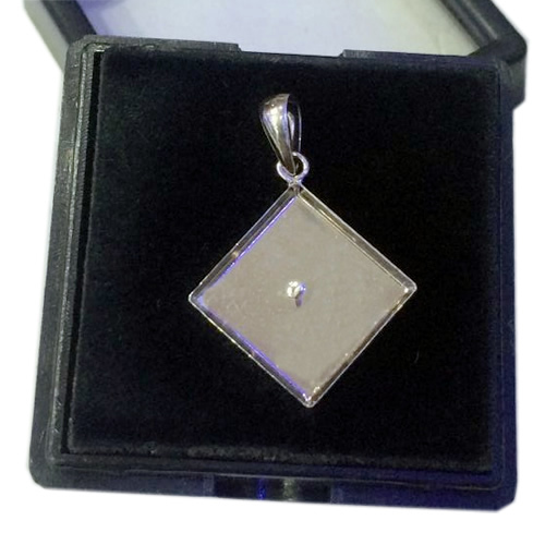 925 Sterling Silver Diamond Pendant Base With Pearl Pin