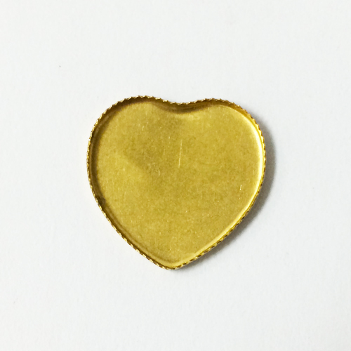Brass heart bezel jewelry or craft supply