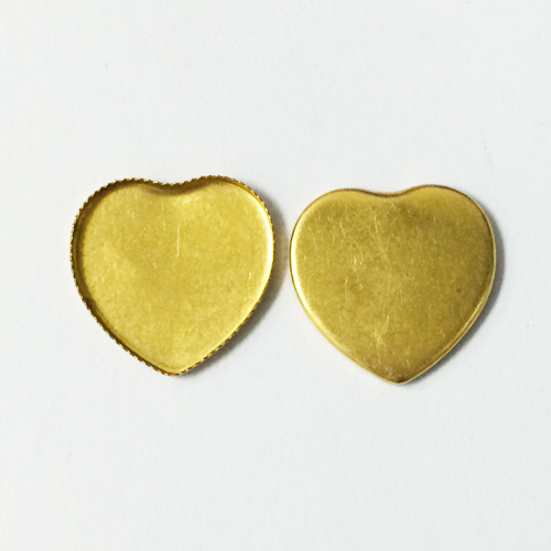 Brass heart bezel jewelry or craft supply