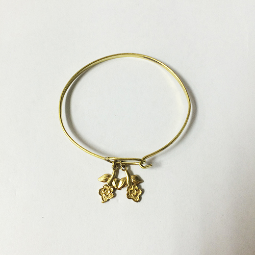 Brass flower pendant bracelet valentine day gift for her jewelry making