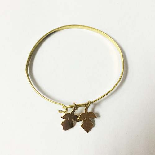 Brass flower pendant bracelet valentine day gift for her jewelry making