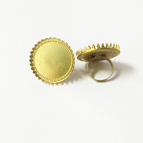 Adjustable Ring Finger rings Blank Base with Round Cabochon Tray Wholesale Fashion Jewelry findings Brass DIY
