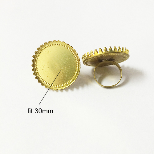 Adjustable Ring Finger rings Blank Base with Round Cabochon Tray Wholesale Fashion Jewelry findings Brass DIY