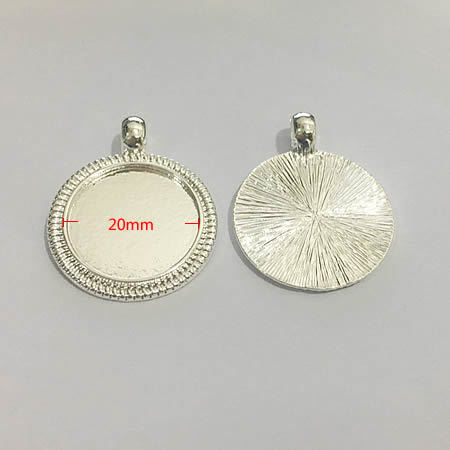 Zinc alloy jewelry pendant finding，base diameter:20mm,