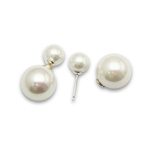925 silver earring studs with shell beads