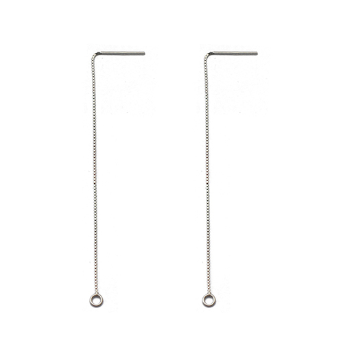 Sterling Sliver earrings Long Chain With Circle Charm