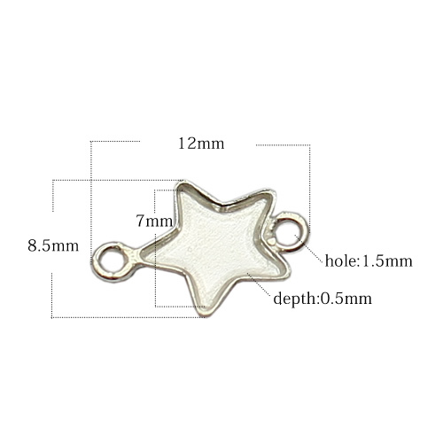 925 Sterling sliver bezel connector jewelry making charms