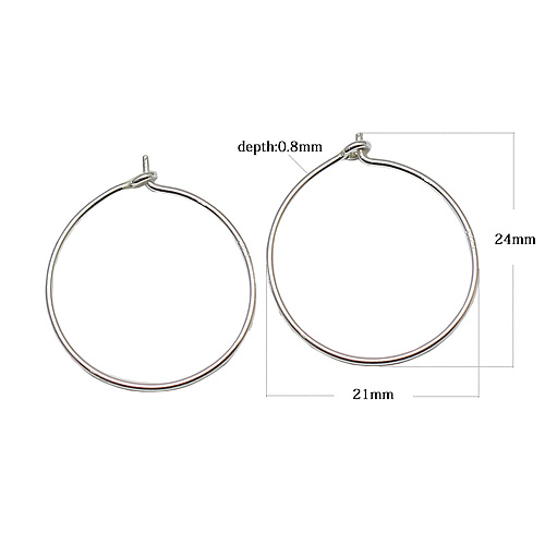Sterling silver endless hoop earrings  hollow tubes solid plain silver hoops earrings