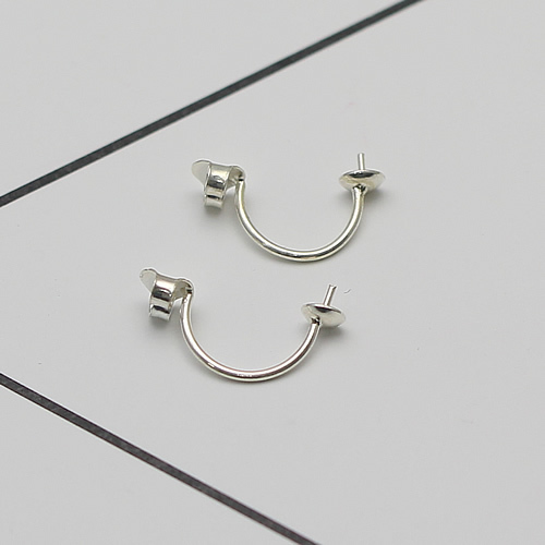 Sterling silver ear wire with cup
