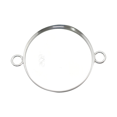 925 Sterling Silver 1 Inch Circle Bezel Connector