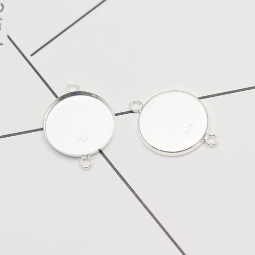925 Sterling Silver 1 Inch Circle Bezel Connector