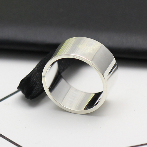 925 Sterling Silver Smooth Surface Tube Ring Customizable Your Own Logo