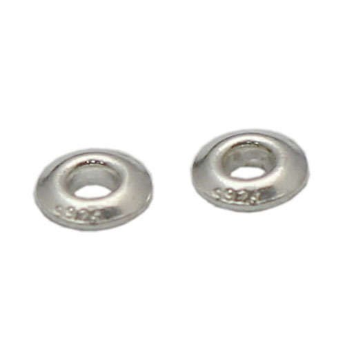 925 Sterling silver button with hole jewelry wholesale