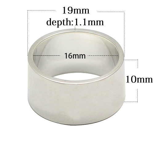 925 Sterling Silver Smooth Surface Tube Ring Customizable Your Own Logo