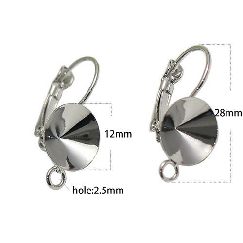 Brass Earring Bezel Base for Jewelry Making Gemstone Diamond Earring blank Level Back