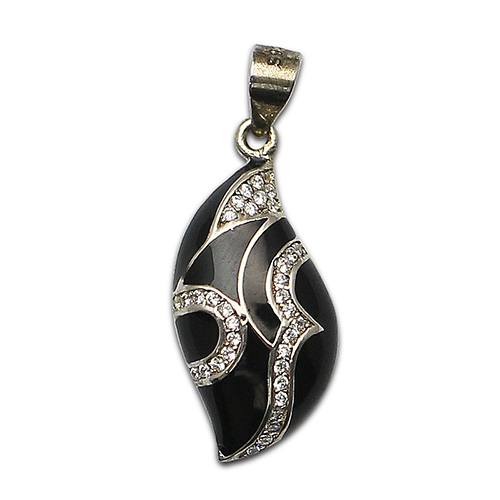 925 Sterling silver zircon epoxy pendant delicate unique jewelry making findings
