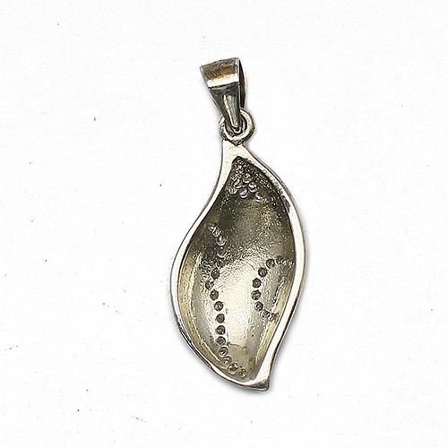 925 Sterling silver zircon epoxy pendant delicate unique jewelry making findings