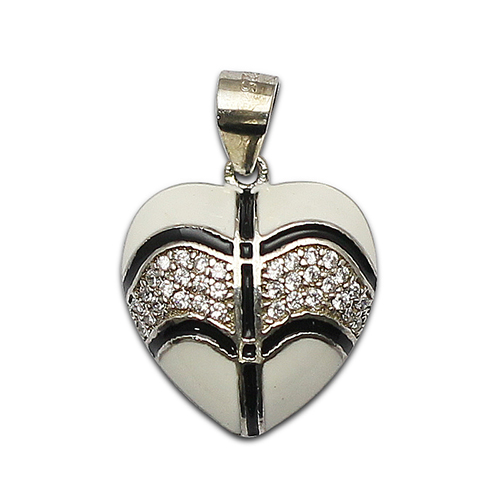 925 Sterling silver heart pendant with zircon gift for women custom jewelry making