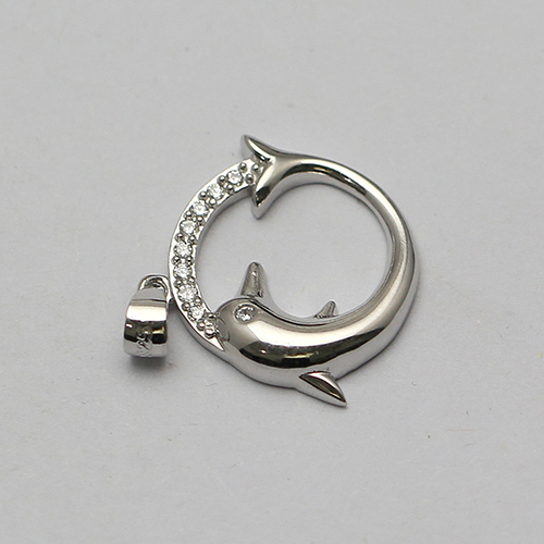 925 Sterling silver dolphin pendant plated with zircon novel unique gifts