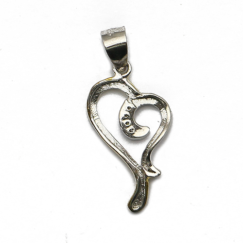 925 Sterling silver heart pendant zircon jewelry jewelry making charms nickel free